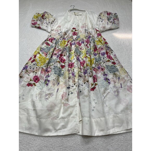 Anthropologie Let Me Be Midi Dress Long Sleeve V Neck Ivory Floral Preppy 3X NWT - Picture 8 of 15